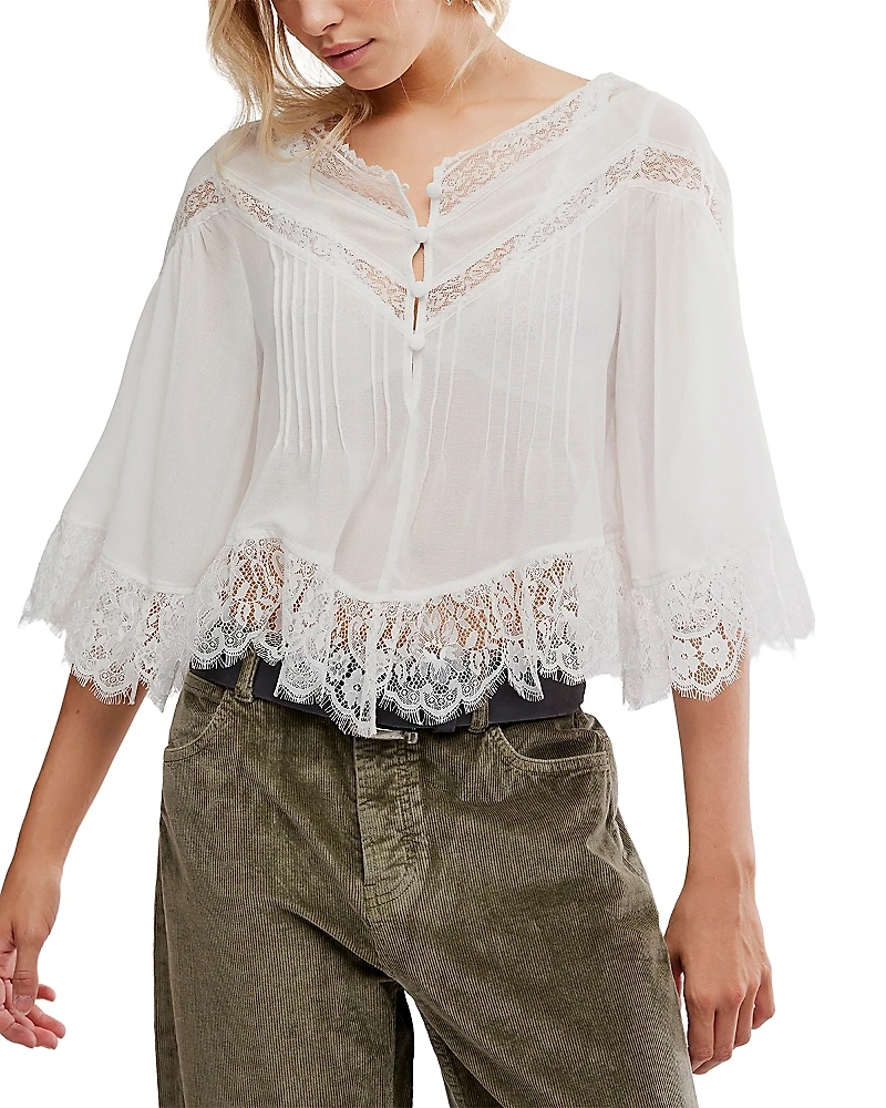 Free People Bali Midnight Rain Lace Top