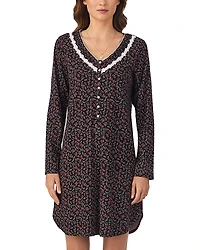 Eileen West Long Sleeve Cotton Jersey Nightshirt