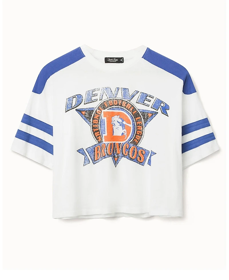 Junk Food Clothing Women's Nfl Denver Broncos Striped Crop Tee