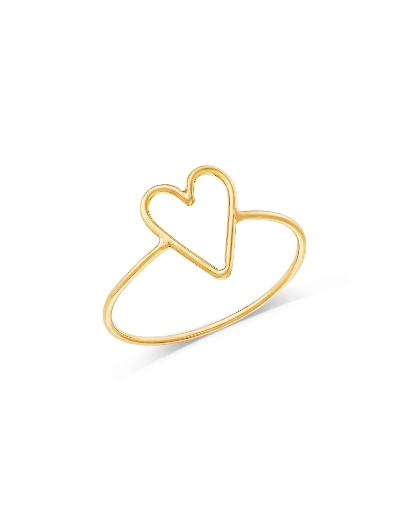 Zoe Chicco 14K Yellow Gold Classic Open Heart Wire Ring
