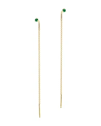 Zoe Chicco 14K Yellow Gold Emerald Gemstones Emerald Threader Earrings