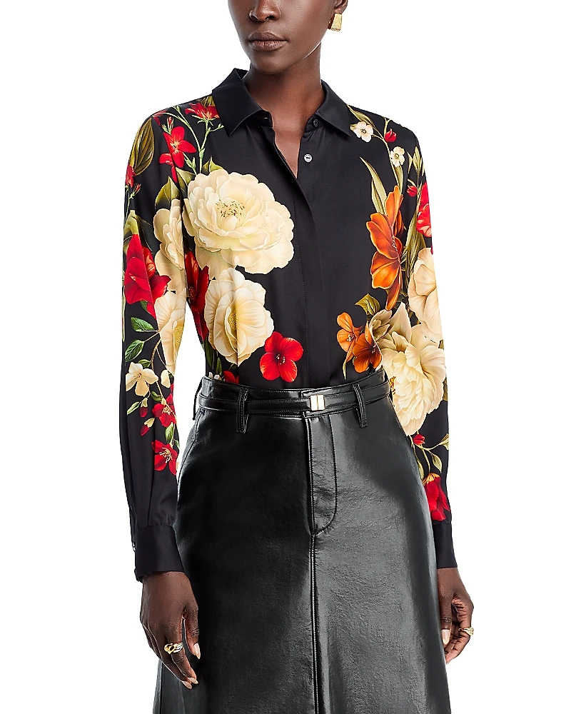 Elie Tahari The Shae Silk Stretch Shirt