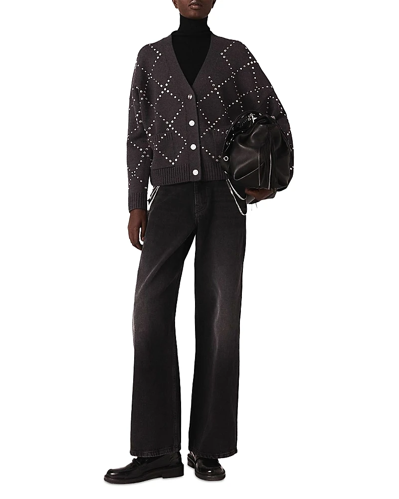 Maje Embellished Cardigan Sweater