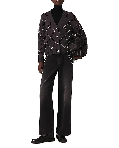 Maje Embellished Cardigan Sweater