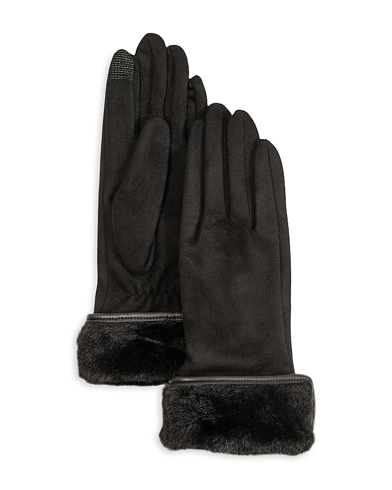 Echo Faux Fur Cuff Stretch Tech Gloves