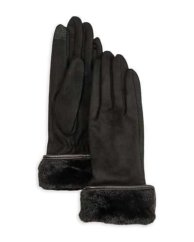 Echo Faux Fur Cuff Stretch Tech Gloves