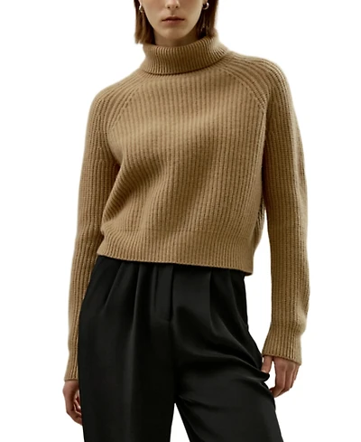 Lilysilk Cashmere Textured Turtleneck Sweater