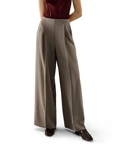 Lilysilk Stretch Silk Wide-Leg Pants