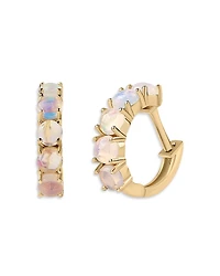 Moon & Meadow 14K Yellow Gold Opal Hoop Earrings