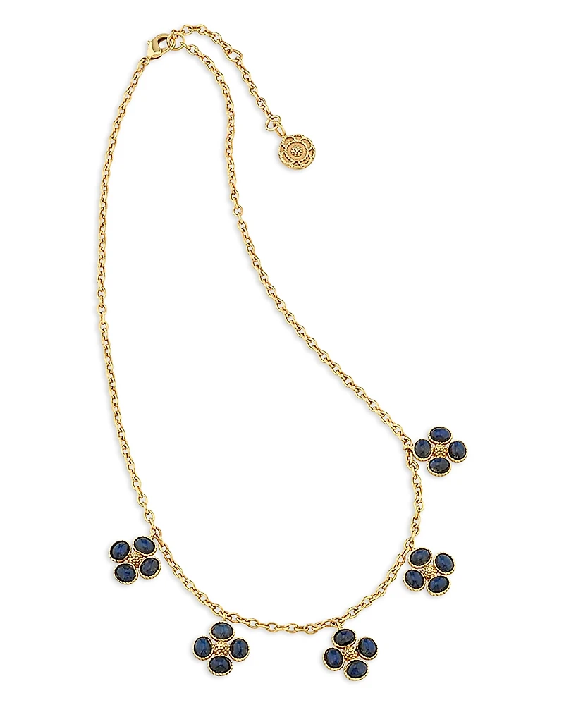 Capucine De Wulf Blue Labradorite Berry Clover Multi Station Necklace, 16