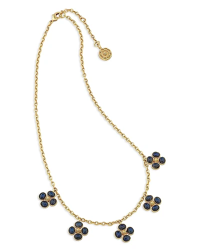 Capucine De Wulf Blue Labradorite Berry Clover Multi Station Necklace, 16