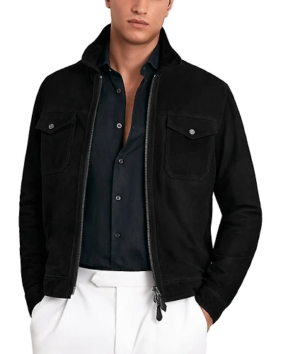 Reiss Pike Suede Zip Through Jacket