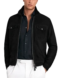 Reiss Pike Suede Zip Through Jacket