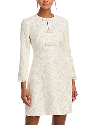 Eliza J Long Sleeved Bow Detail Fit-and-Flare Dress