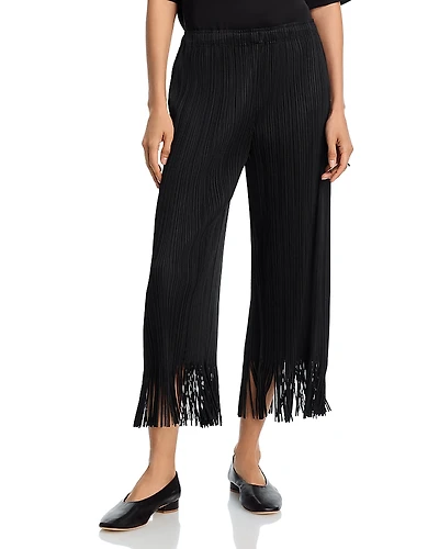 Pleats Please Issey Miyake Fringe Trim Wave Pants