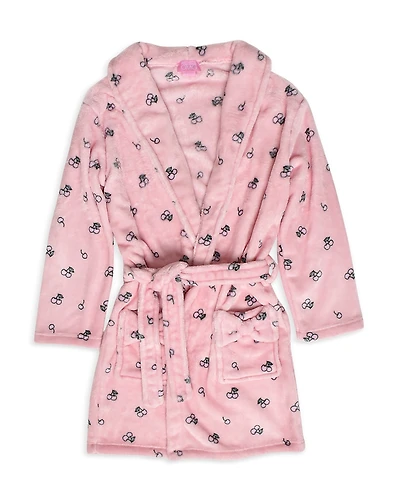 Omg Accessories Girls' Cherry Print Bath Robe - Big Kid