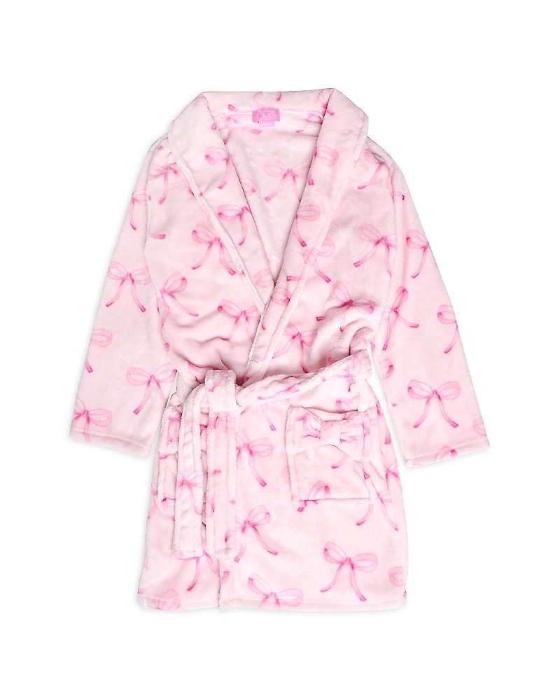 Omg Accessories Girls' Bow Printed Bath Robe - Big Kid