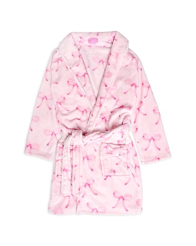 Omg Accessories Girls' Bow Printed Bath Robe - Big Kid
