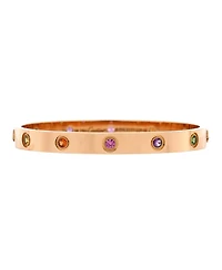 Pre-Owned Cartier Love 10 Stone Bracelet 18K Rose Gold with Garnet, Amethyst and Sapphire