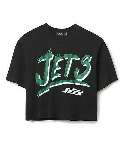 Junk Food Clothing Women's Nfl New York Jets Thrill Mock Neck Crop Tee