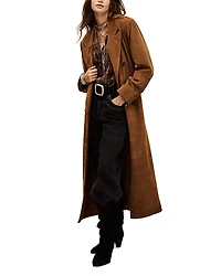 ba & sh Maina Suede Trench Coat