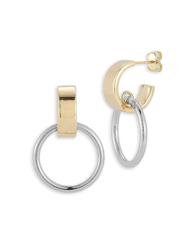 Alberto Amati 14K White & Yellow Gold Circle Drop Link Earrings