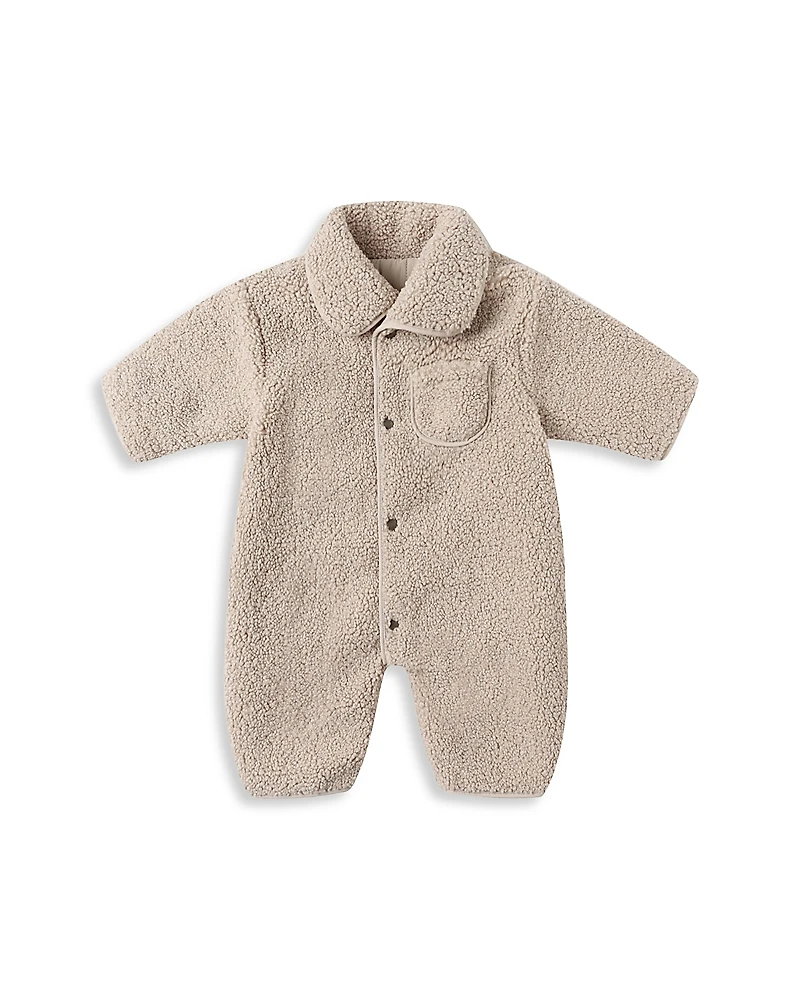 Quincy Mae Unisex Reversible Faux Sherpa Jumpsuit - Baby
