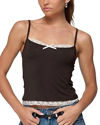 Edikted Adriel Contrast Lacey Tank Top