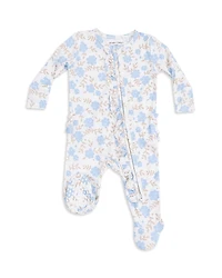 Angel Dear Girls' Floral Two-Way Ruffle Zipper Footie - Baby