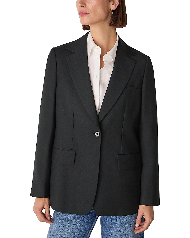 Whistles Single Breasted Wool Blend Blazer