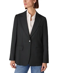 Whistles Single Breasted Wool Blend Blazer