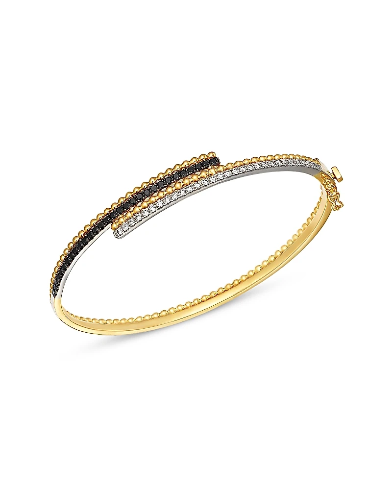 Bloomingdale's Fine Collection Black & White Diamond Bypass Bangle Bracelet