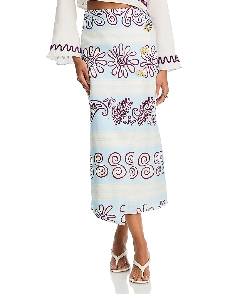 Cala de la Cruz Pavia Mixed Print Skirt