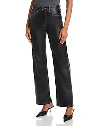 rag & bone Shea High Rise Faux Leather Straight Leg Jeans