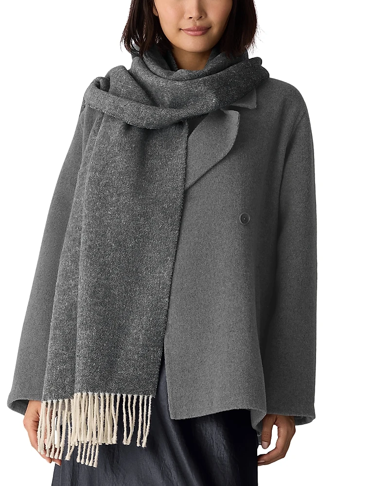 Eileen Fisher Fringe Trim Wrap Scarf