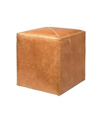Jamie Young Buff Leather Ottoman