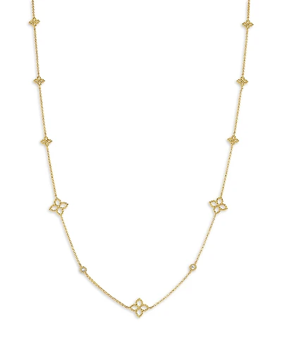 Roberto Coin 18K Yellow Gold Principessa Diamond Flower Chain Link Necklace, 16-18