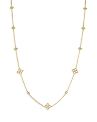 Roberto Coin 18K Yellow Gold Principessa Diamond Flower Chain Link Necklace, 16-18