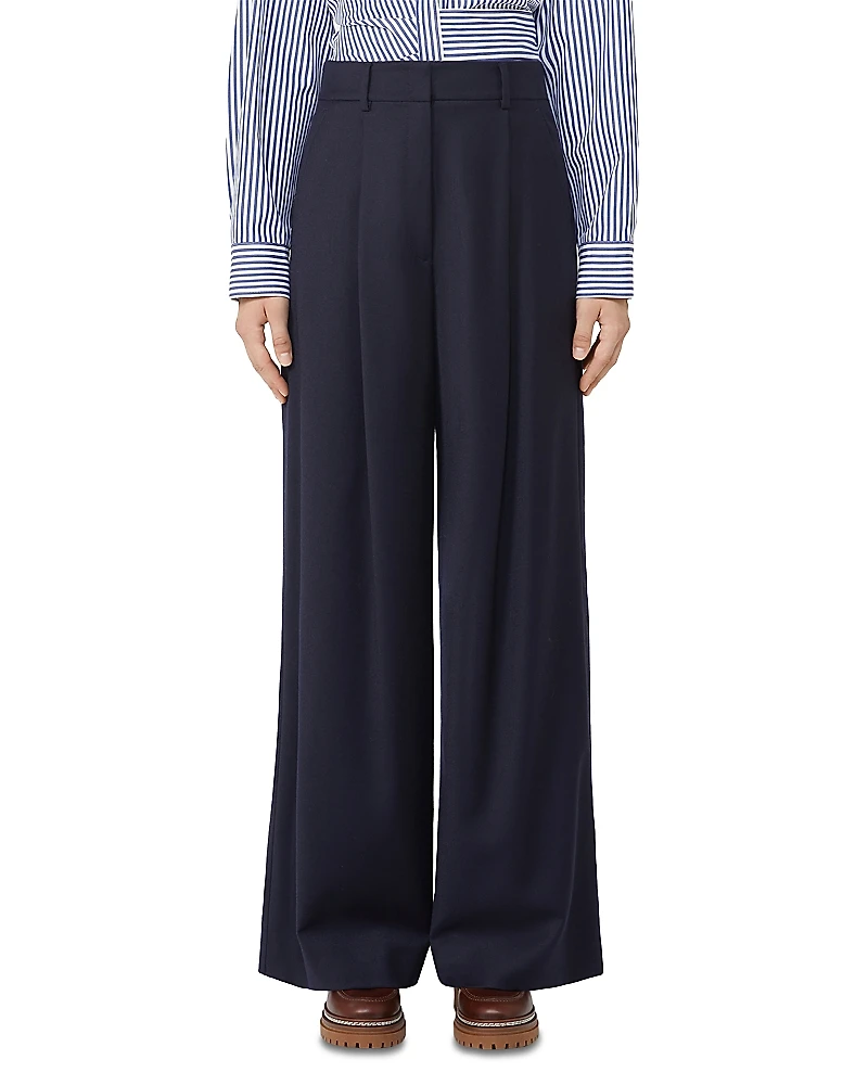 Weekend Max Mara 2 Globale Wool Blend Pleated Pants