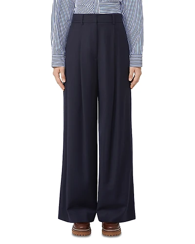 Weekend Max Mara 2 Globale Wool Blend Pleated Pants