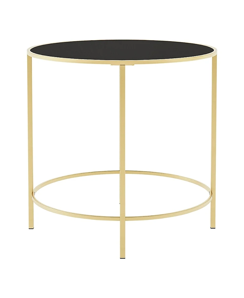 Furniture of America Tela 22-inch Glass Top Round Side Table