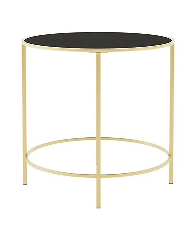 Furniture of America Tela 22-inch Glass Top Round Side Table