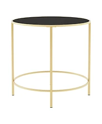 Furniture of America Tela 22-inch Glass Top Round Side Table