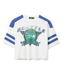Junk Food Clothing Women's Nfl Seattle Seahawks Striped Crop Tee