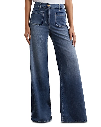 Reiss Petites Bella Wide Patch Pocket Jeans