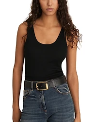 Reiss Violet Scoop Neck Rib Vest