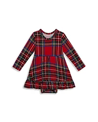 Posh Peanut Girls' Tartan Plaid Ruffled Bodysuit Dress - Baby