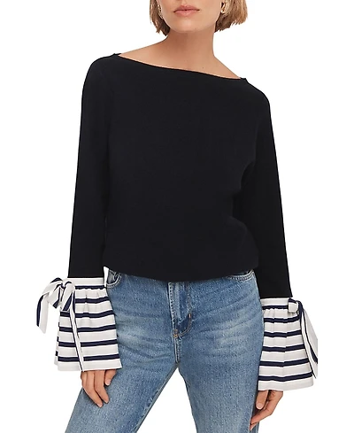 Mint Velvet Women's Cotton Blend Striped Cuff Sweater