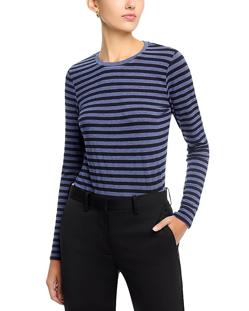 Majestic Filatures Striped Long Sleeve Crewneck Tee