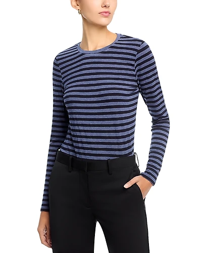 Majestic Filatures Striped Long Sleeve Crewneck Tee
